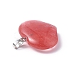 Cherry Quartz Glass Pendants G-G956-D10-3