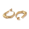 Oval 201 Stainless Steel Half Hoop Earrings for Women EJEW-G385-33G-2