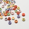 Colorful Acrylic Horizontal Hole Letter Beads X-SACR-Q104-M02-1