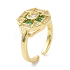 Octagon Real 18K Gold Plated Cuff Ring for Women Jewelry ZIRC-C021-02G-01-3