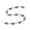 Enamel Hamsa Hand with Evil Eye Link Chains CHS-G023-01G-03-3