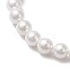 6mm Round Shell Pearl Beaded Stretch Bracelets BJEW-JB10672-5