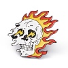 Skull with Flame Enamel Pin JEWB-A005-18-04-1