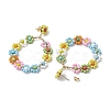 Woven Flower Glass Seed Beads Dangle Earrings EJEW-JE05816-4