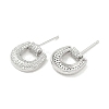 Rack Plating Brass Micro Pave Clear Cubic Zirconia Stud Earrings for Women EJEW-M260-11P-2