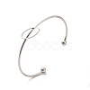 Non-Tarnish Oval 201 Stainless Steel Cuff Bangles for Women Girls STAS-K247-04P-3