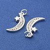 Rack Plating Brass Micro Pave Clear Cubic Zirconia Pendants KK-Q814-10S-2