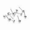 304 Stainless Steel Post Stud Earring Settings For Half Drilled Beads STAS-H376-93-1