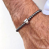 6mm Round Frosted Synthetic Non-magnetic Hematite Beaded Stretch Bracelets MB0554-7-1