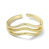 Brass Open Cuff Rings RJEW-B051-27G-2