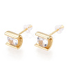 925 Sterling Silver Micro Pave Cubic Zirconia Stud Earrings STER-T004-37G-2