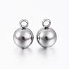 Tarnish Resistant 201 Stainless Steel Round Ball Charms STAS-H376-34-1