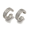 Rack Plating Brass Micro Pave Cubic Zirconia Cuff Earrings EJEW-R162-45P-1