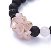 Natural Lava Rock Round Beads Stretch Bracelets BJEW-JB05118-01-2