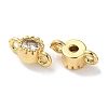 Rack Plating Brass Pave Clear Cubic Zirconia Connector Charms KK-Z039-38G-2