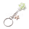 Tortoise Glass Seed Beads Pendant Keychain HJEW-MZ00105-03-4