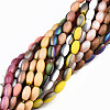 Frosted Electroplate Glass Beads Strands EGLA-N007-001-5