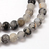 Frosted Natural Agate Beads Strands X-G-F376-8mm-3