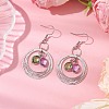 Glass Oval Dangle Earrings EJEW-JE05724-01-2