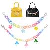 WADORN 2Pcs 2 Style Rainbow Color Acrylic Curban Chain Bag Handles FIND-WR0006-44-1