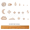 100Pcs Weather Theme Wooden Cabochons WOOD-CJ0001-33-2