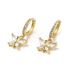 Rack Plating Brass Butterfly Dangle Stud Earrings with Cubic Zirconia EJEW-D061-59G-1