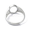 Adjustable 925 Sterling Silver Ring Components STER-K179-41P-3
