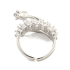 Brass Micro Pave Clear Cubic Zirconia Cuff Ring RJEW-Z035-03P-3