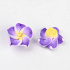 Handmade Polymer Clay 3D Flower Plumeria Beads X-CLAY-Q192-12mm-M-3