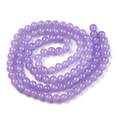 Baking Painted Imitation Jade Glass Round Bead Strands DGLA-Q021-8mm-44A-1