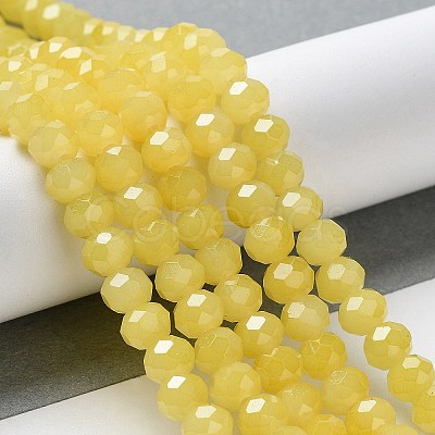 Baking Painted Imitation Jade Glass Bead Strands DGLA-A034-J6MM-A24-1