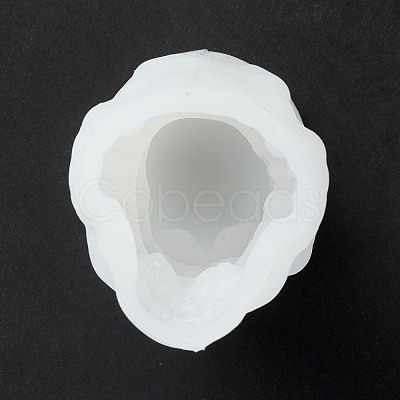 DIY Halloween Theme Skull-shaped Candle Making Silicone Statue Molds DIY-M033-01-1