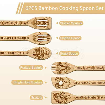 6Pcs Bamboo Spoons & Knifes & Forks AJEW-WH0411-022-1