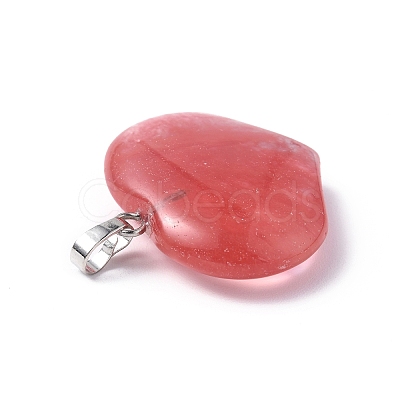 Cherry Quartz Glass Pendants G-G956-D10-1