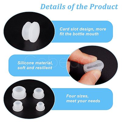 Gorgecraft 24Pcs 4 Style Silicone Bottle Seal Plug AJEW-GF0005-95-1