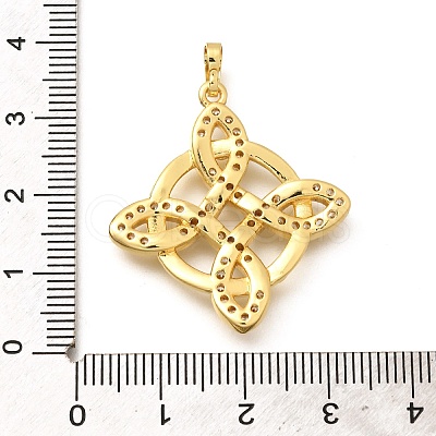 Rack Plating Brass Micro Pave Cubic Zirconia Pendants KK-L226-029G-1