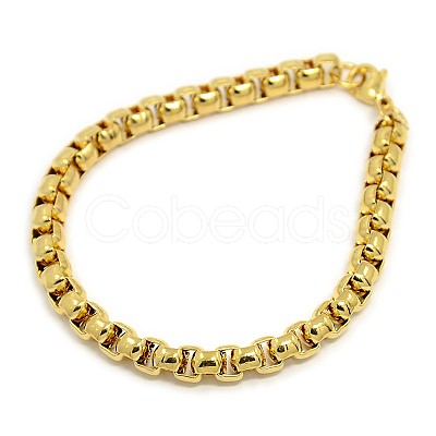 Trendy 304 Stainless Steel Venetian Chain Bracelets STAS-A028-B029G-1