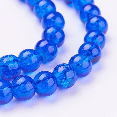 Spray Painted Crackle Glass Beads Strands CCG-Q001-6mm-14-1