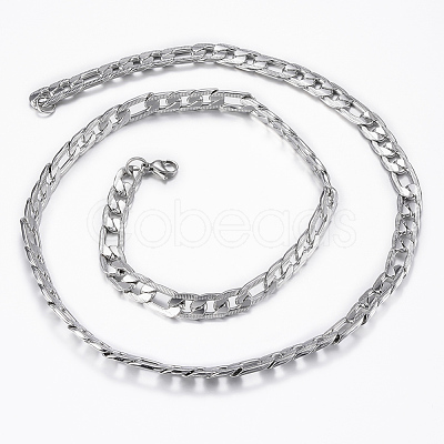 Non-Tarnish Trendy Men's Figaro Chain Necklaces NJEW-L450-06E-1