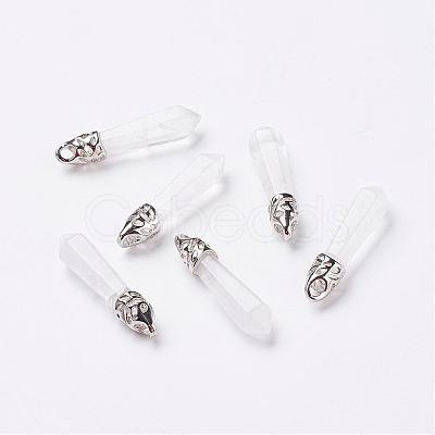 Natural Quartz Crystal Pointed Pendants G-P309-06-1