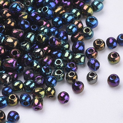 Plated Glass Seed Beads SEED-Q025-2mm-B05-1