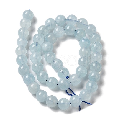 Round Natural Aquamarine Bead Strands G-F289-04-8mm-1