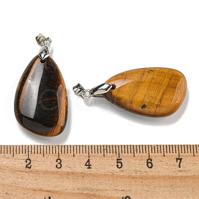 Natural Tiger Eye Pendants G-G147-02P-05-1