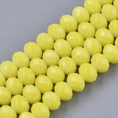 Opaque Spray Painted Glass Beads Strands X-DGLA-T001-005J-1