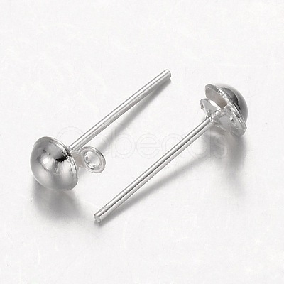 Earring Stud Ear Nail Iron Half Ball Post Earring Findings X-E219-S-1