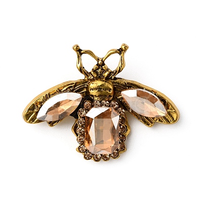 Rhinestone Bee Brooch Pin JEWB-WH0022-61C-1