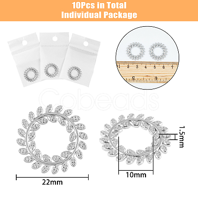 DICOSMETIC 10Pcs 304 Stainless Steel Linking Rings STAS-DC0011-51-1