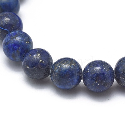 Natural Lapis Lazuli Bead Stretch Bracelets X-BJEW-K212-B-047-1