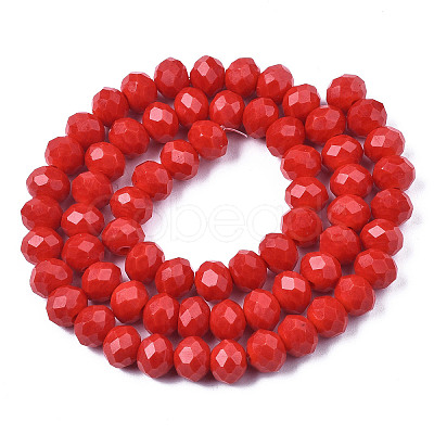 Opaque Solid Color Imitation Jade Glass Beads Strands EGLA-A044-P1mm-D22-1