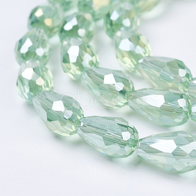 Electroplate Glass Beads Strands X-EGLA-D015-15x10mm-29-1